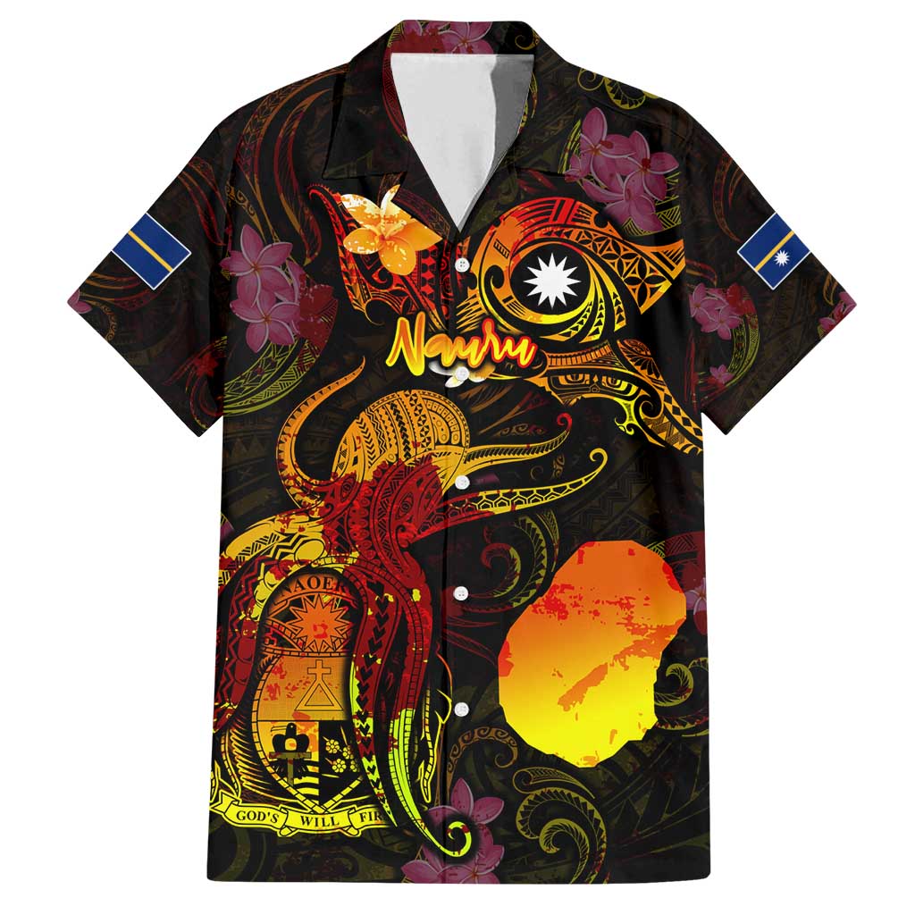 Nauru Family Matching Puletasi and Hawaiian Shirt Octopus Plumeria Polynesian Tattoo