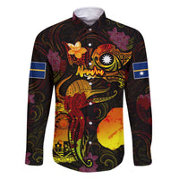 Nauru Family Matching Tank Maxi Dress and Hawaiian Shirt Octopus Plumeria Polynesian Tattoo