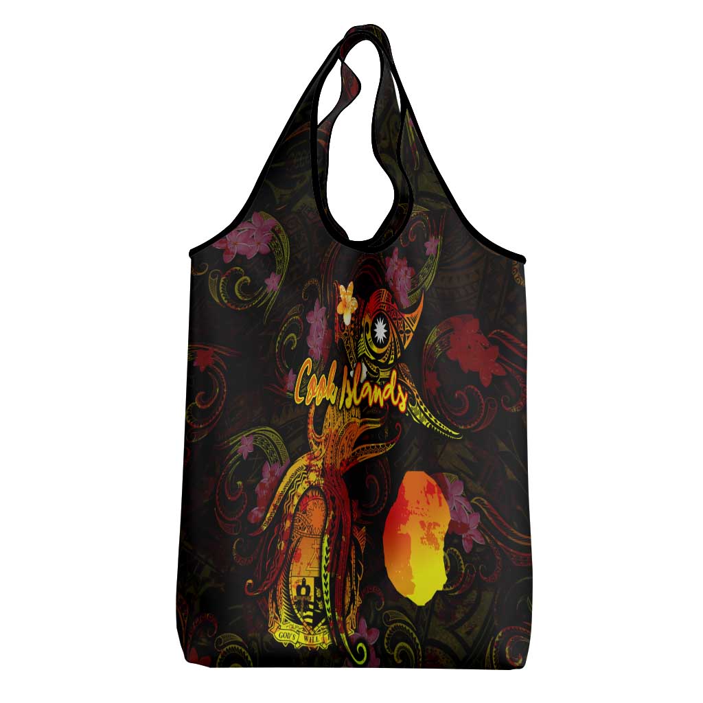 Nauru Grocery Bag Octopus Plumeria Polynesian Tattoo