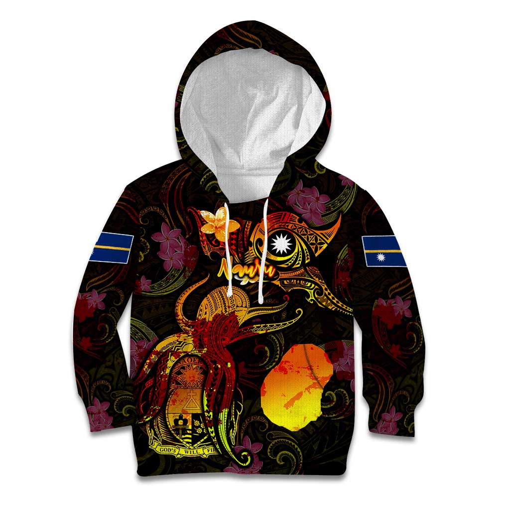 Nauru Kid Hoodie Octopus Plumeria Polynesian Tattoo