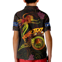 Nauru Kid Polo Shirt Octopus Plumeria Polynesian Tattoo