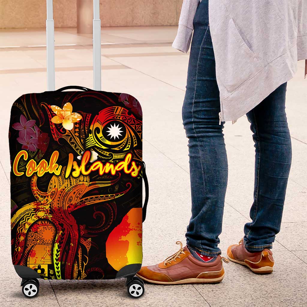 Nauru Luggage Cover Octopus Plumeria Polynesian Tattoo