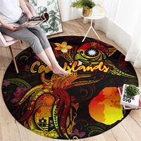 Nauru Round Carpet Octopus Plumeria Polynesian Tattoo