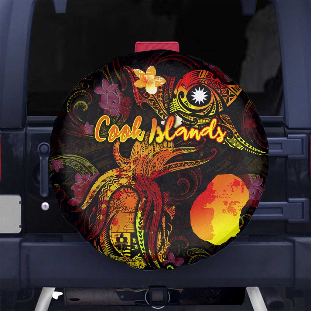 Nauru Spare Tire Cover Octopus Plumeria Polynesian Tattoo