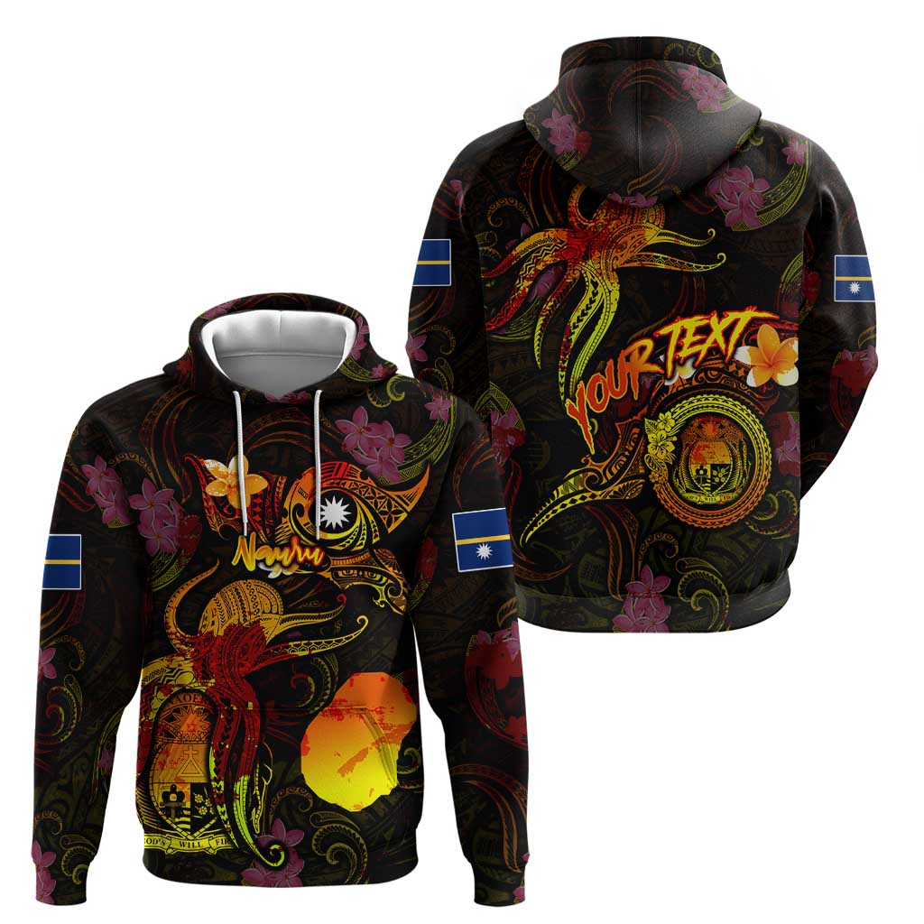 Nauru Zip Hoodie Octopus Plumeria Polynesian Tattoo