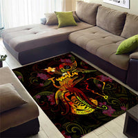 Tuvalu Area Rug Octopus Plumeria Polynesian Tattoo DT02 - Polynesian Pride