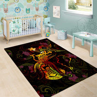 Tuvalu Area Rug Octopus Plumeria Polynesian Tattoo DT02 - Polynesian Pride