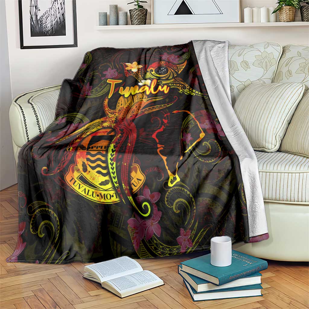 Tuvalu Blanket Octopus Plumeria Polynesian Tattoo DT02 Black - Polynesian Pride