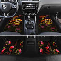 Tuvalu Car Mats Octopus Plumeria Polynesian Tattoo DT02 Set 4pcs Black - Polynesian Pride