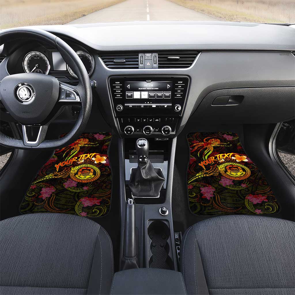 Tuvalu Car Mats Octopus Plumeria Polynesian Tattoo DT02 Set 2pcs - Front Black - Polynesian Pride