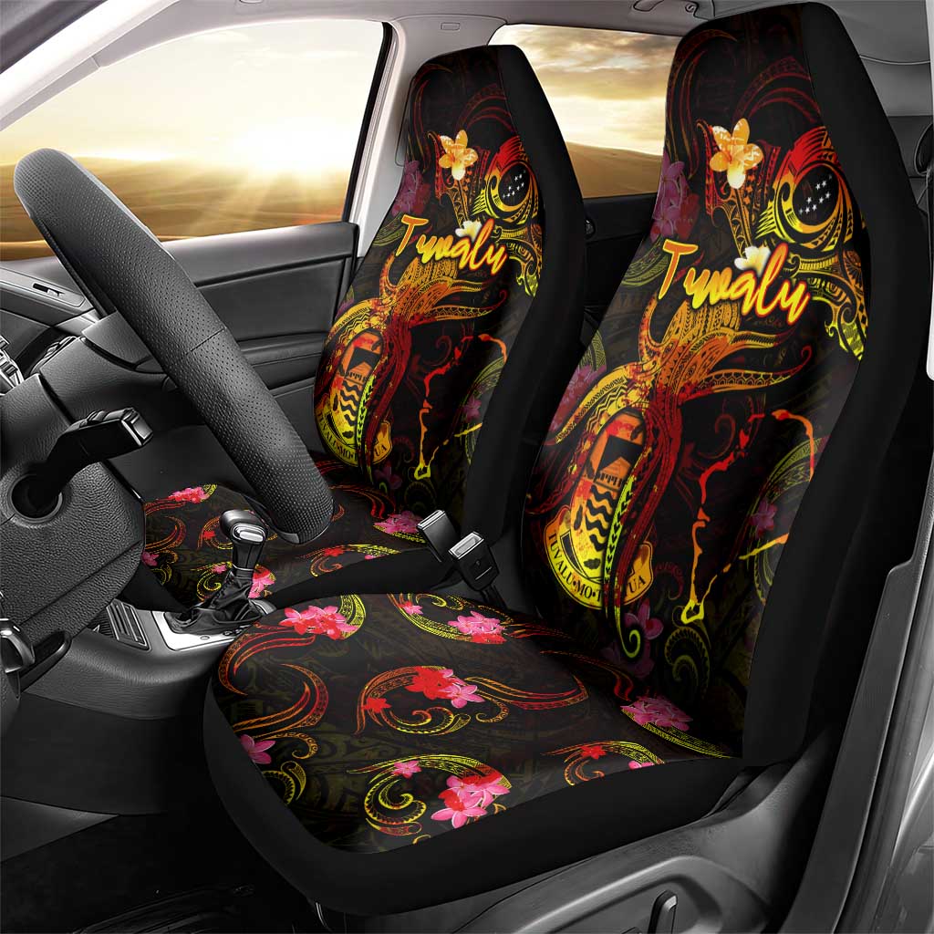 Tuvalu Car Seat Cover Octopus Plumeria Polynesian Tattoo