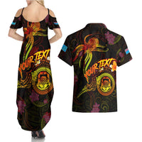 Tuvalu Couples Matching Summer Maxi Dress and Hawaiian Shirt Octopus Plumeria Polynesian Tattoo DT02 - Polynesian Pride