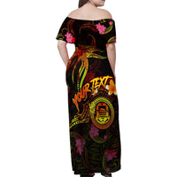 Tuvalu Family Matching Off Shoulder Maxi Dress and Hawaiian Shirt Octopus Plumeria Polynesian Tattoo DT02 - Polynesian Pride