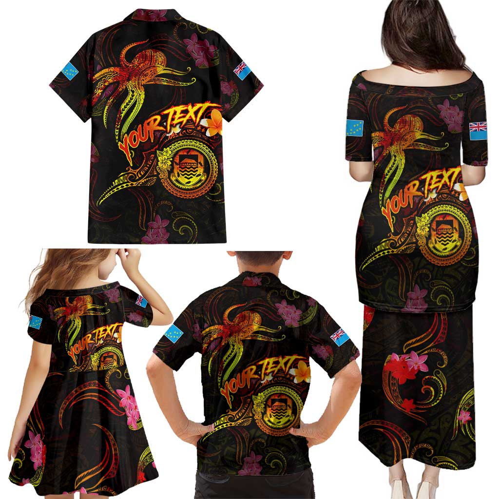 Tuvalu Family Matching Puletasi and Hawaiian Shirt Octopus Plumeria Polynesian Tattoo DT02 - Polynesian Pride