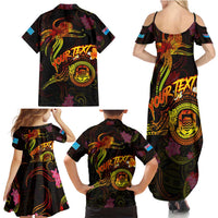 Tuvalu Family Matching Summer Maxi Dress and Hawaiian Shirt Octopus Plumeria Polynesian Tattoo