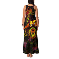 Tuvalu Family Matching Tank Maxi Dress and Hawaiian Shirt Octopus Plumeria Polynesian Tattoo