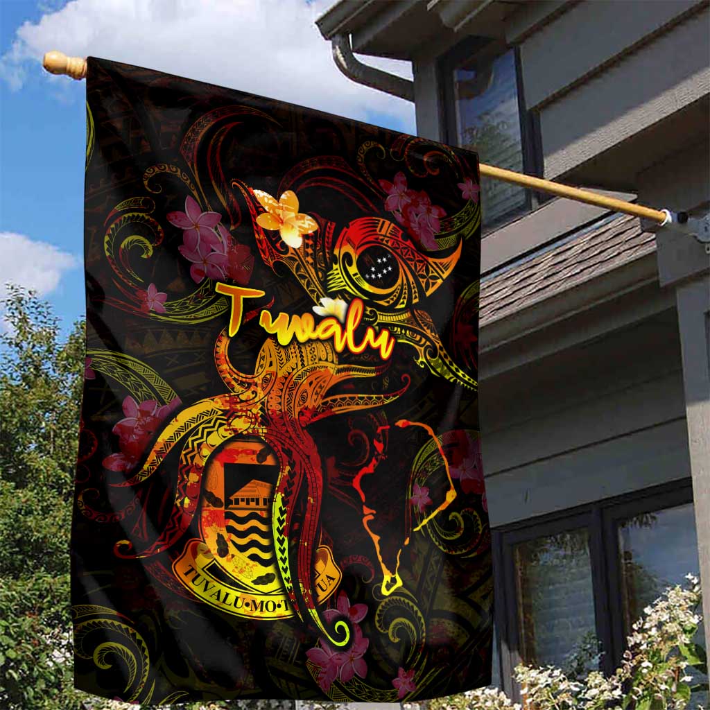 Tuvalu Garden Flag Octopus Plumeria Polynesian Tattoo DT02 - Polynesian Pride