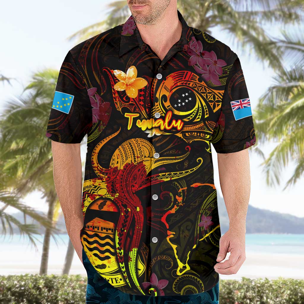 Tuvalu Hawaiian Shirt Octopus Plumeria Polynesian Tattoo DT02 - Polynesian Pride