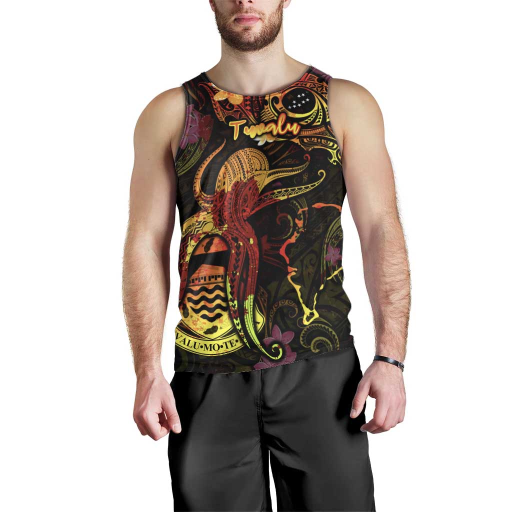 Tuvalu Men Tank Top Octopus Plumeria Polynesian Tattoo DT02 - Polynesian Pride