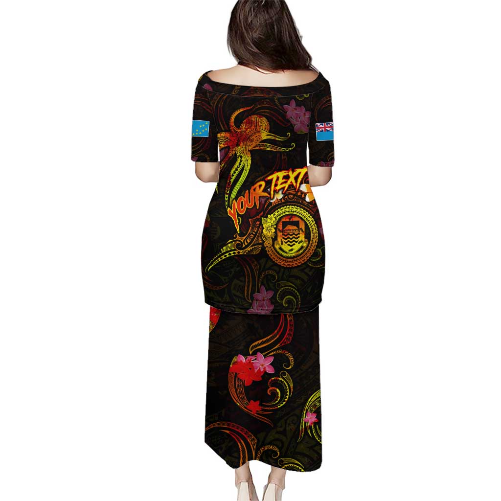 Tuvalu Puletasi Octopus Plumeria Polynesian Tattoo