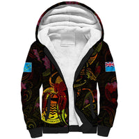 Tuvalu Sherpa Hoodie Octopus Plumeria Polynesian Tattoo DT02 Unisex Black - Polynesian Pride