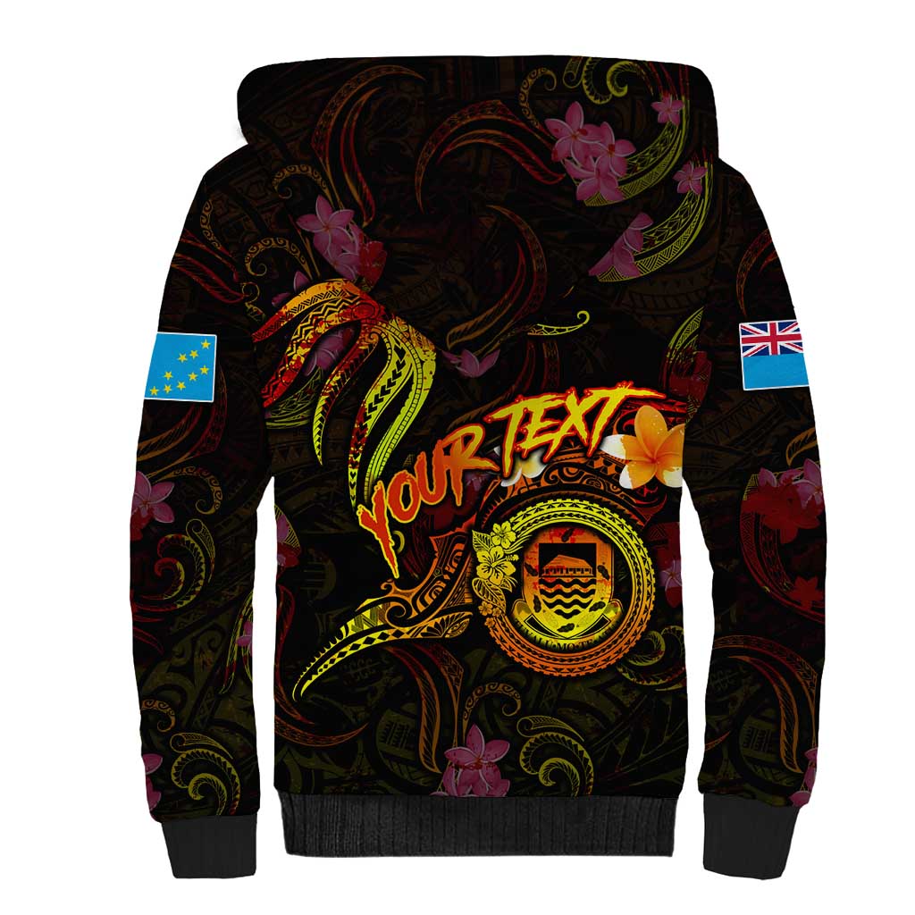 Tuvalu Sherpa Hoodie Octopus Plumeria Polynesian Tattoo DT02 - Polynesian Pride