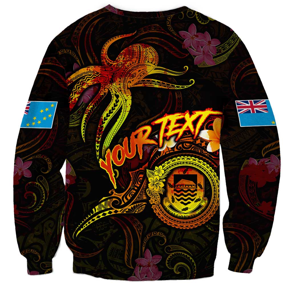 Tuvalu Sweatshirt Octopus Plumeria Polynesian Tattoo DT02 - Polynesian Pride