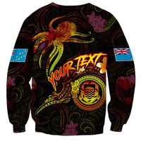 Tuvalu Sweatshirt Octopus Plumeria Polynesian Tattoo DT02 - Polynesian Pride