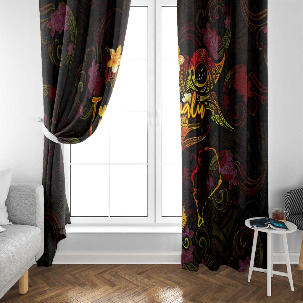 Tuvalu Window Curtain Octopus Plumeria Polynesian Tattoo DT02 - Polynesian Pride