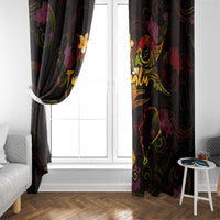 Tuvalu Window Curtain Octopus Plumeria Polynesian Tattoo DT02 - Polynesian Pride
