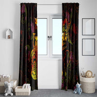 Tuvalu Window Curtain Octopus Plumeria Polynesian Tattoo DT02 - Polynesian Pride