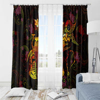 Tuvalu Window Curtain Octopus Plumeria Polynesian Tattoo DT02 - Polynesian Pride