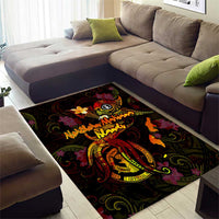 Northern Mariana Islands Area Rug Octopus Plumeria Polynesian Tattoo