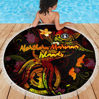 Northern Mariana Islands Beach Blanket Octopus Plumeria Polynesian Tattoo