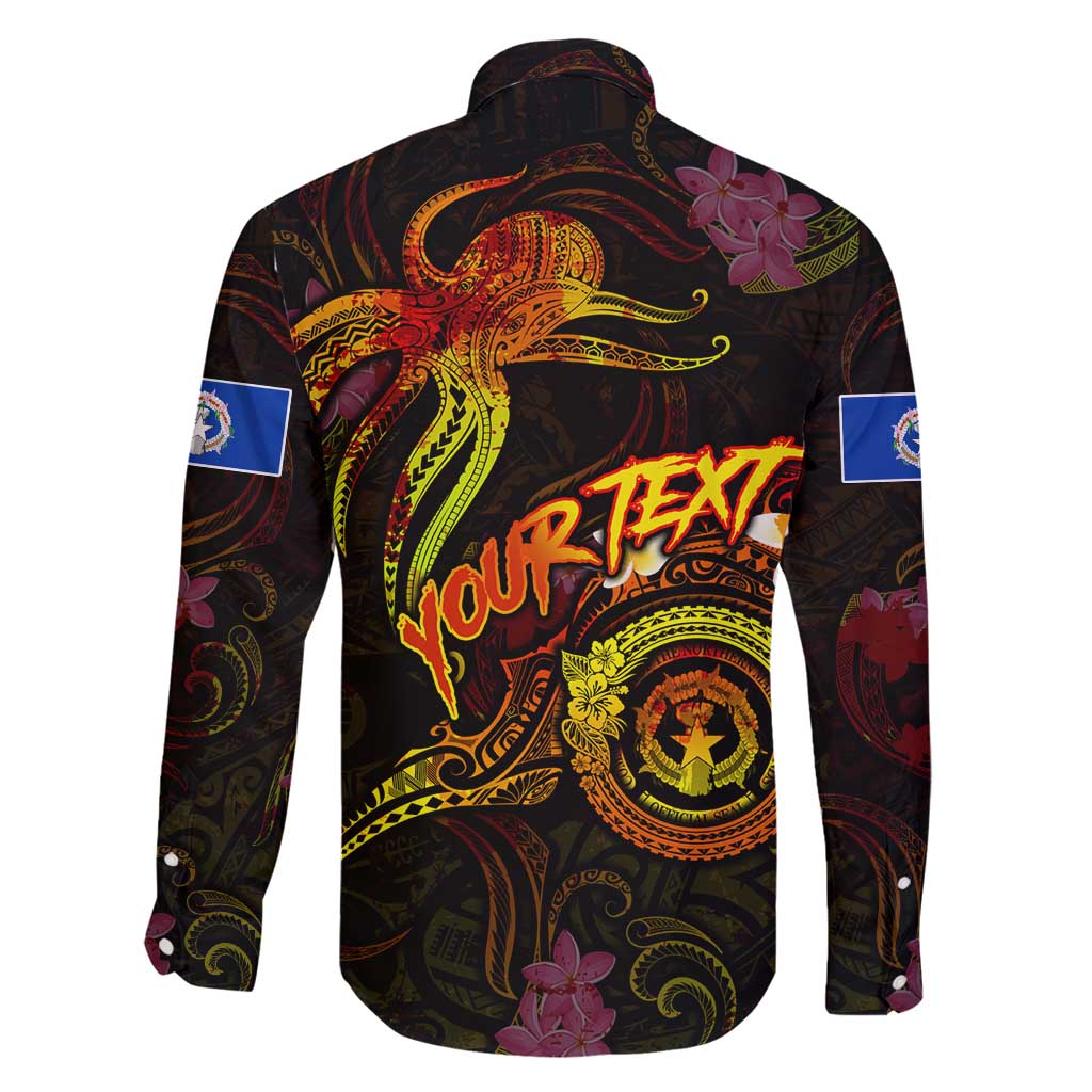 Northern Mariana Islands Family Matching Off Shoulder Maxi Dress and Hawaiian Shirt Octopus Plumeria Polynesian Tattoo