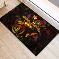 Northern Mariana Islands Rubber Doormat Octopus Plumeria Polynesian Tattoo