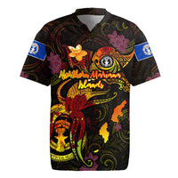 Northern Mariana Islands Rugby Jersey Octopus Plumeria Polynesian Tattoo