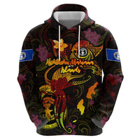 Northern Mariana Islands Zip Hoodie Octopus Plumeria Polynesian Tattoo
