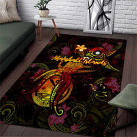 Marshall Islands Area Rug Octopus Plumeria Polynesian Tattoo