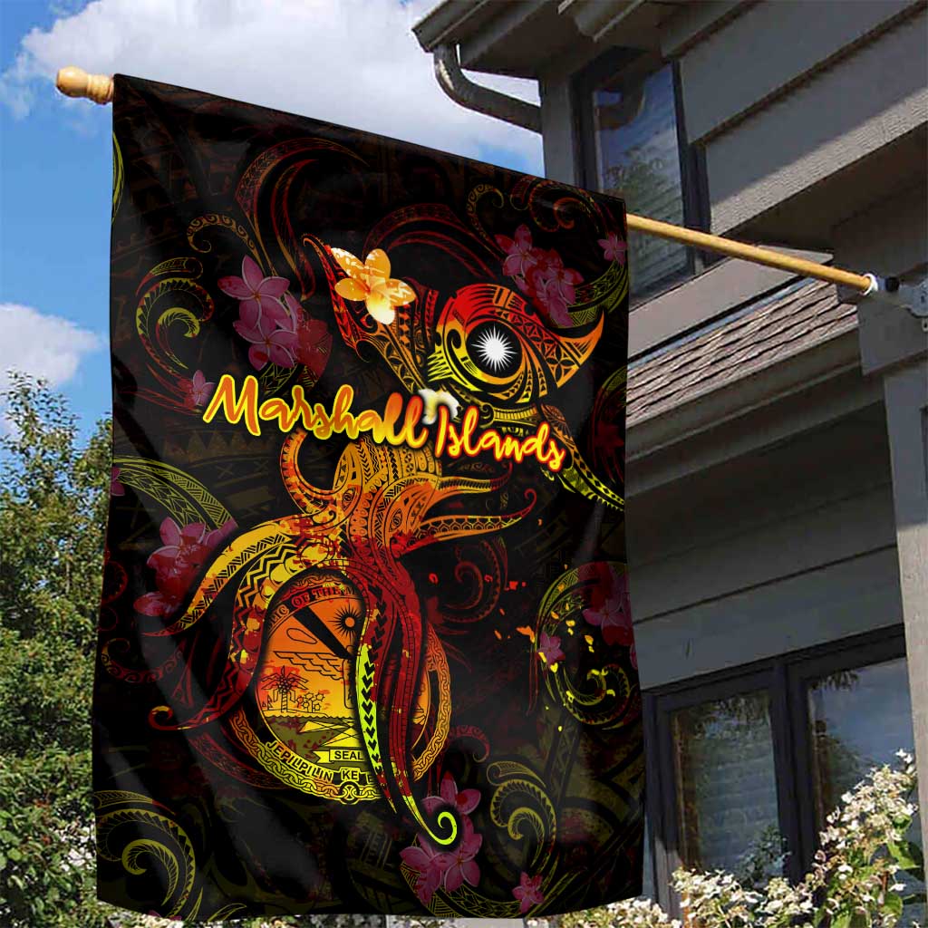 Marshall Islands Garden Flag Octopus Plumeria Polynesian Tattoo