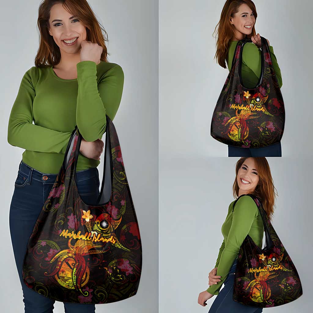 Marshall Islands Grocery Bag Octopus Plumeria Polynesian Tattoo