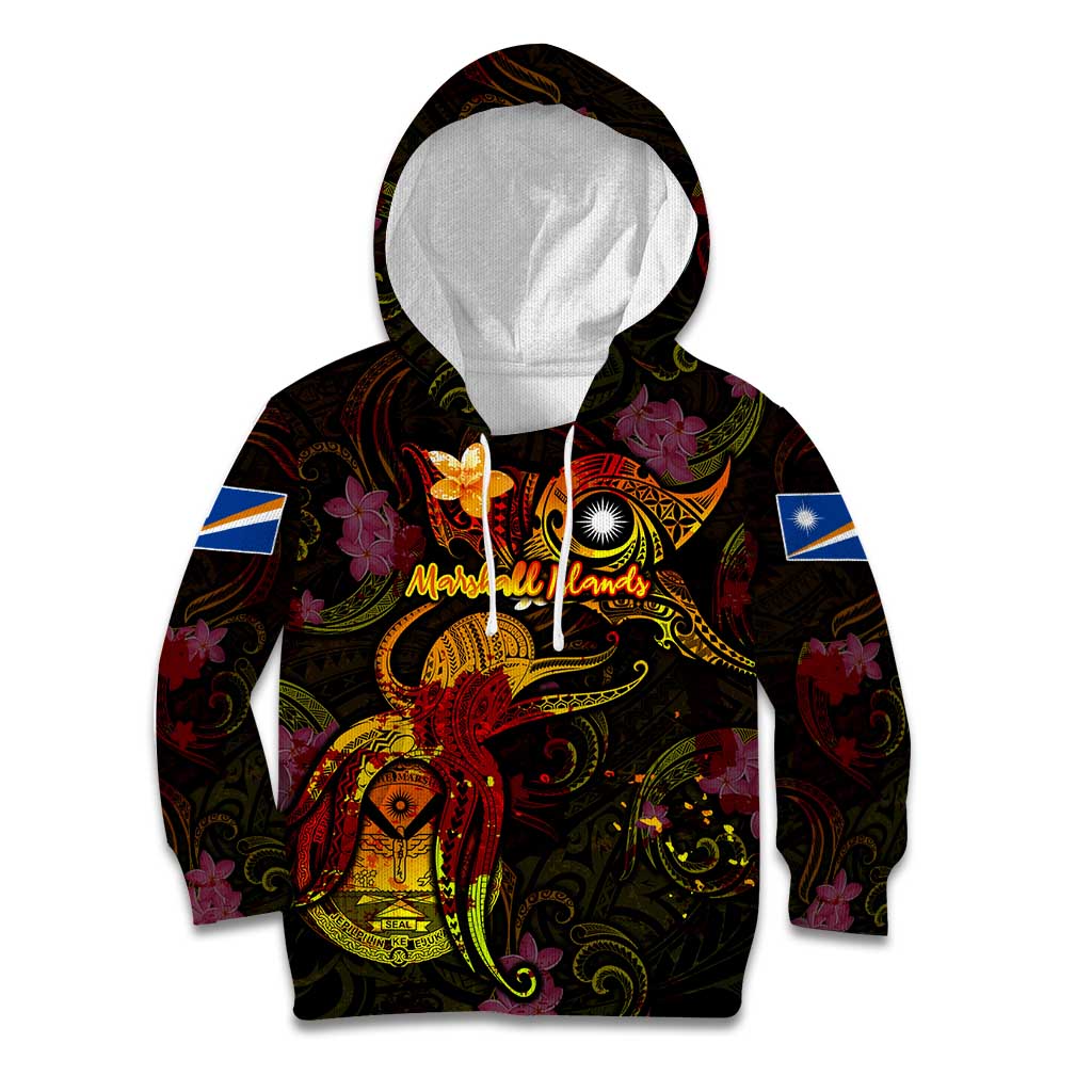 Marshall Islands Kid Hoodie Octopus Plumeria Polynesian Tattoo