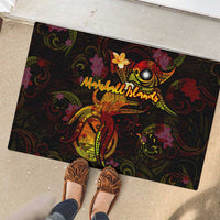 Marshall Islands Rubber Doormat Octopus Plumeria Polynesian Tattoo