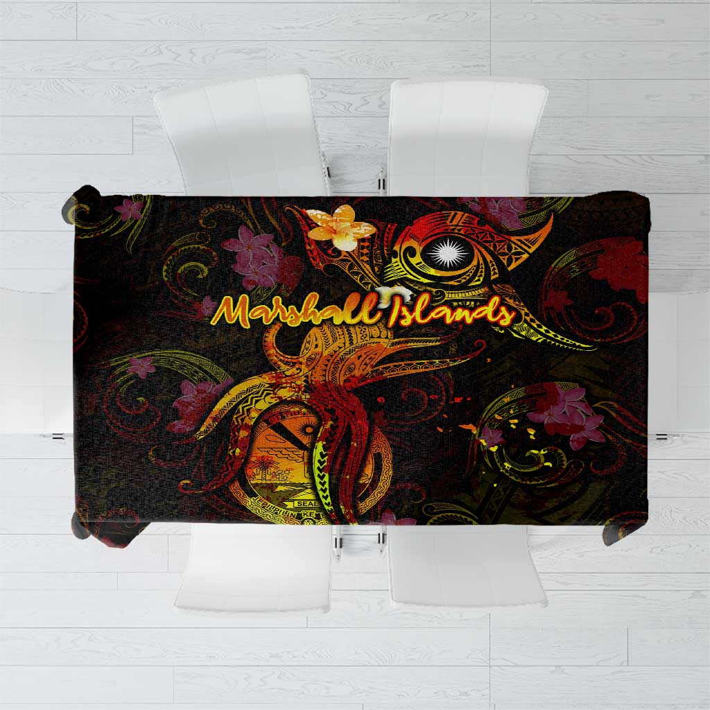 Marshall Islands Tablecloth Octopus Plumeria Polynesian Tattoo