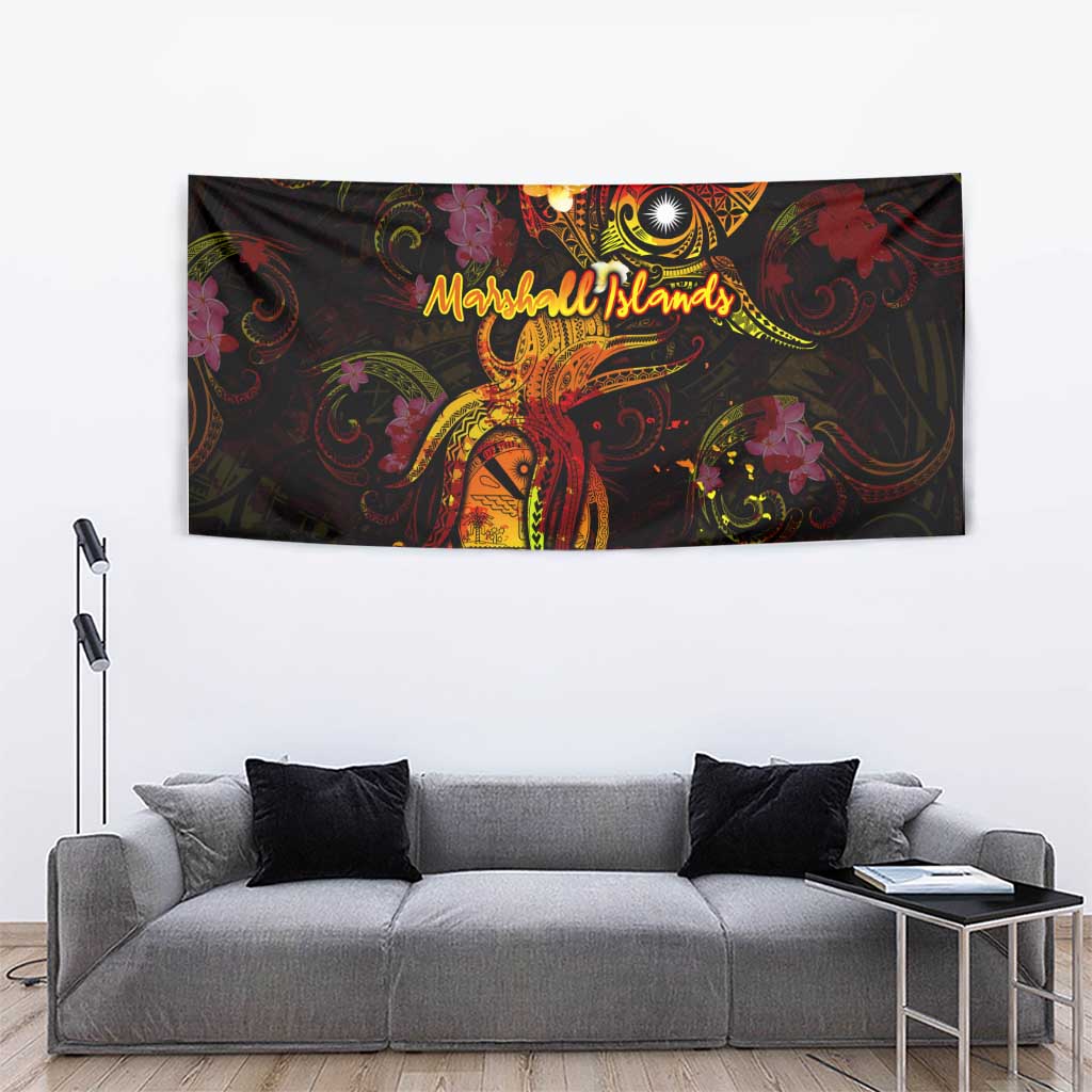 Marshall Islands Tapestry Octopus Plumeria Polynesian Tattoo