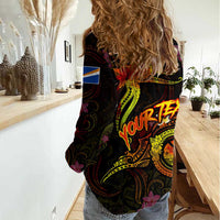 Marshall Islands Women Casual Shirt Octopus Plumeria Polynesian Tattoo