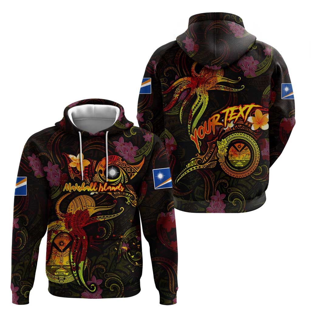 Marshall Islands Zip Hoodie Octopus Plumeria Polynesian Tattoo