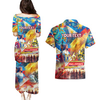 Custom The Philippines 126th Independence Anniversary Couples Matching Puletasi and Hawaiian Shirt Art Style