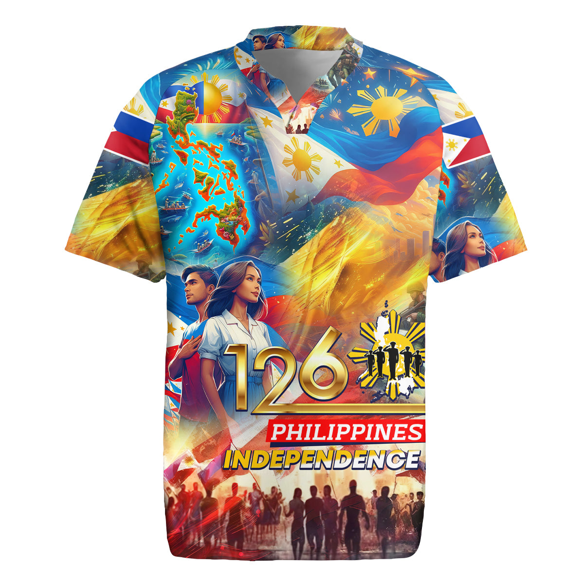 Custom The Philippines 126th Independence Anniversary Rugby Jersey Art Style
