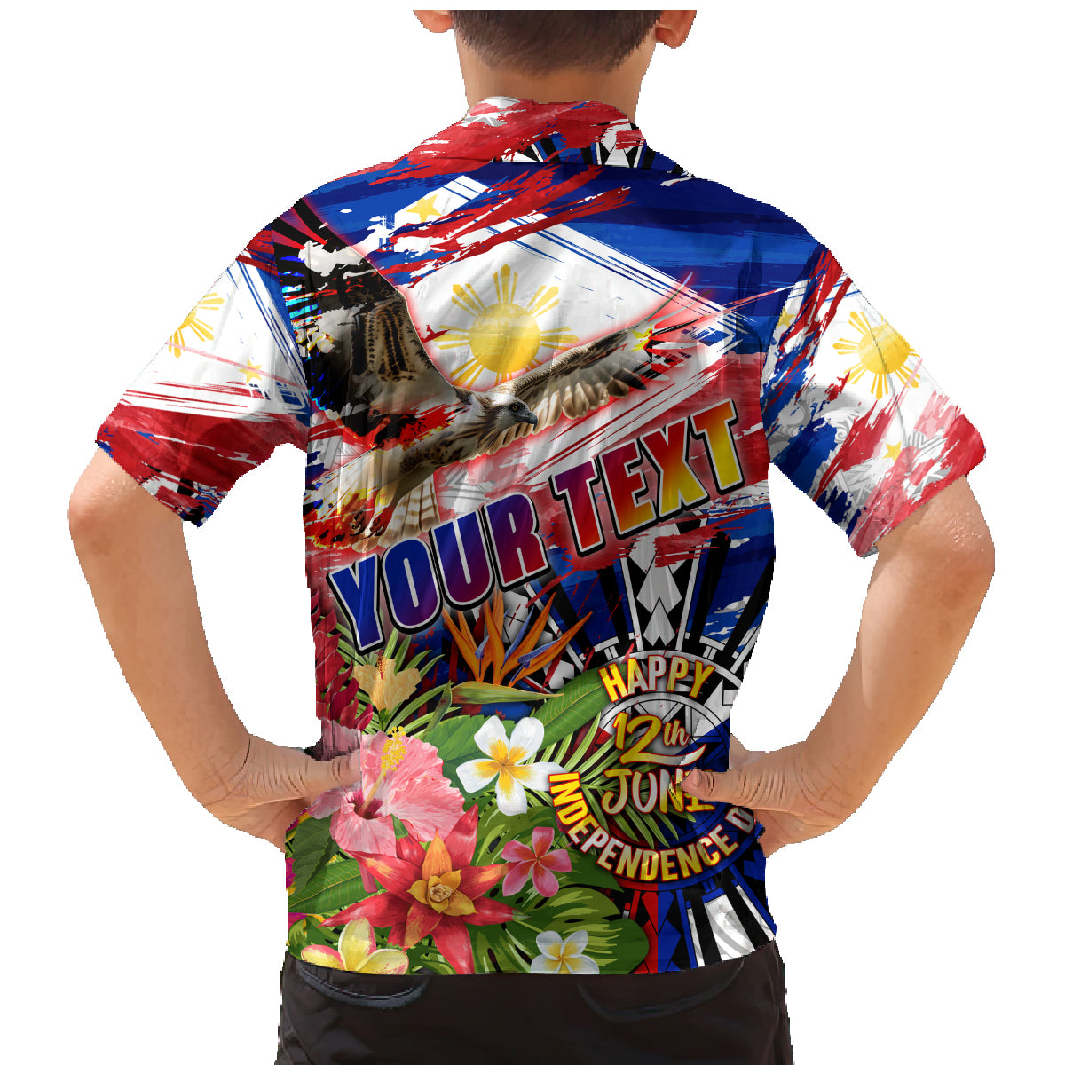 Personalized Philippines Independence Day Family Matching Mermaid Dress and Hawaiian Shirt Polynesia Filipinas Eagle Hibiscus